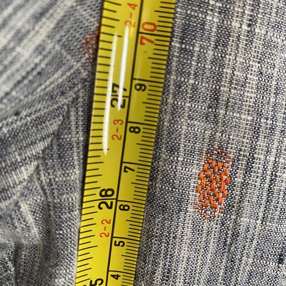 Anthropologie Ollari Sz S Tapered Jacquard Pants Cuffed Gray Orange Aztec Boho - Picture 6 of 7